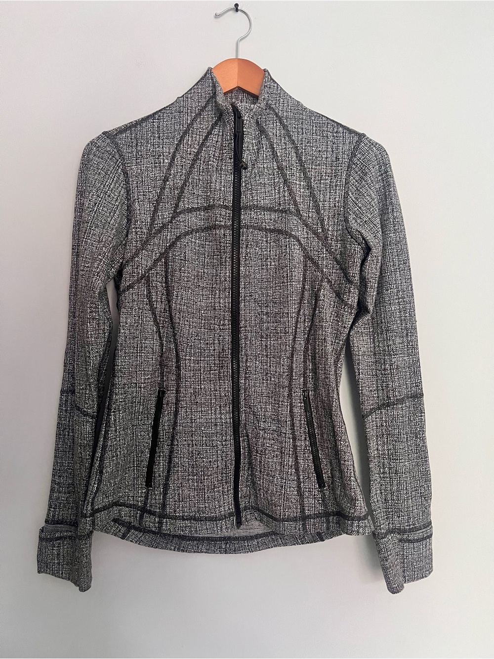 Lululemon Define Jacket Ritual Jacquard Luon Black White Size 8